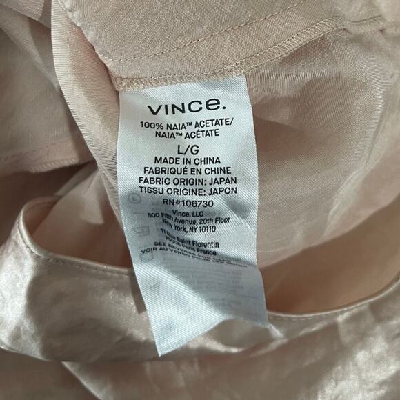 Vince Draped Sleeve Cold-Shoulder Slip Dress Size Large - Picture 8 of 8